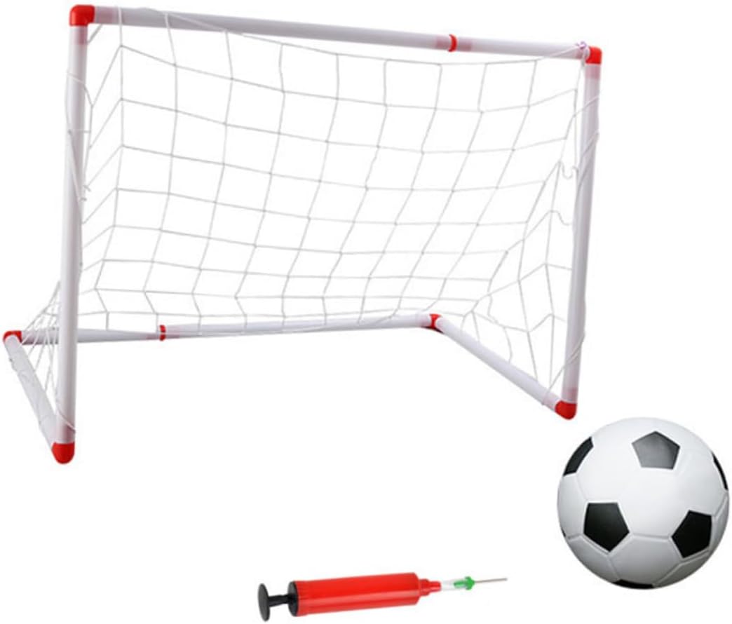 Mini Folding Soccer Goal Door with Inflatable Football and Pump Portable Indoor Sports Net for Durable Weather Resistant Football Playing Net for Backyard and Gym Use