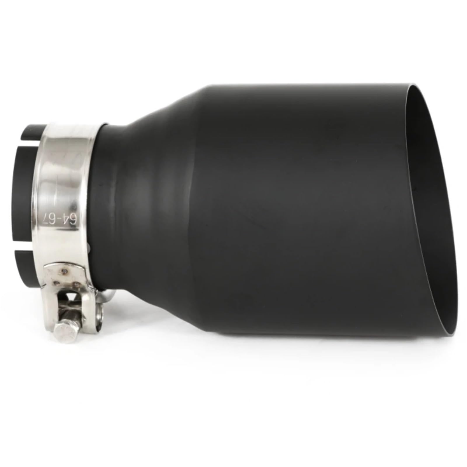Wyloty wydechowej samochodu Auto Tłumik wydecho 1 sztuka matowa czarna rura ze stali nierdzewnej uniwersalna rura wydechowa tłumik(54MM IN 101MM OUT)