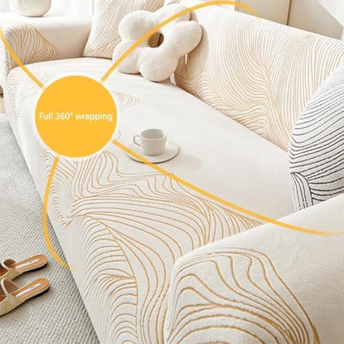 Housse de canapé extensible 2-seater jacquard velours de qualité supérieure - 6