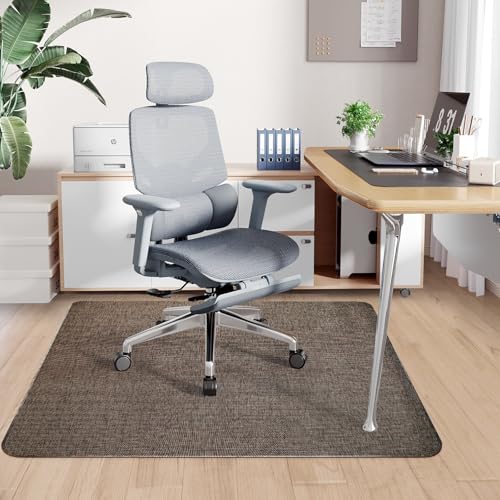 Image of Sycoodeal Office Chair Mat for Hardwood & Tile Floor, 48 inch x 60 inch Heavy Duty Computer Gaming Chair Mat for Rolling Chairs Non-Curve, Anti-Slip, Floor Protector for Home Office (Coffee)