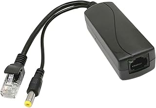 Gigabit Active PoE Power Over Ethernet Splitter Adapter 48V to 12V 2A, 5.5x2.1mm DC IEEE 802.3af/at Compliant 10/100/1000Mbps PoE Splitter with 12V Output for Surveillance Camera CCTV & VoIP Phone