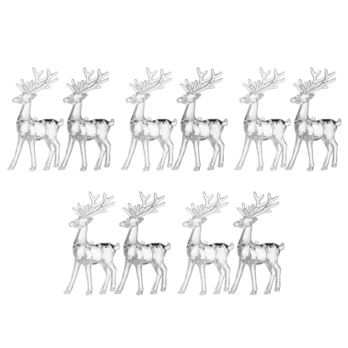 Didiseaon 10 Stück Transparente Acryl Elchfigur für Weihnachten als
