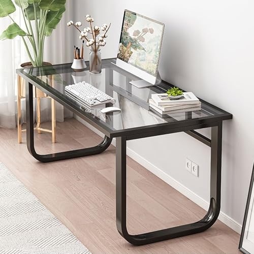 Bureau d'ordinateur en verre résistant aux rayures pour petits espaces