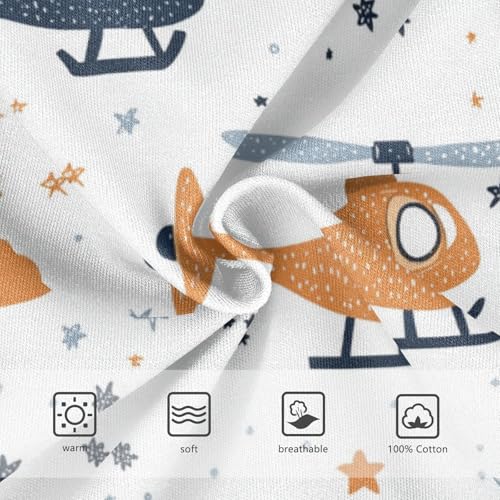 Wusikd Cute Helicopters Boys' Underwear Cotton Clouds Stars Blue Grey Boys Briefs Soft Toddler Underwear 2T3