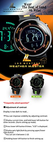 LAD WEATHER Swiss Sensor Watches with Digital Compass Altimeter Weather Forecast Barometer