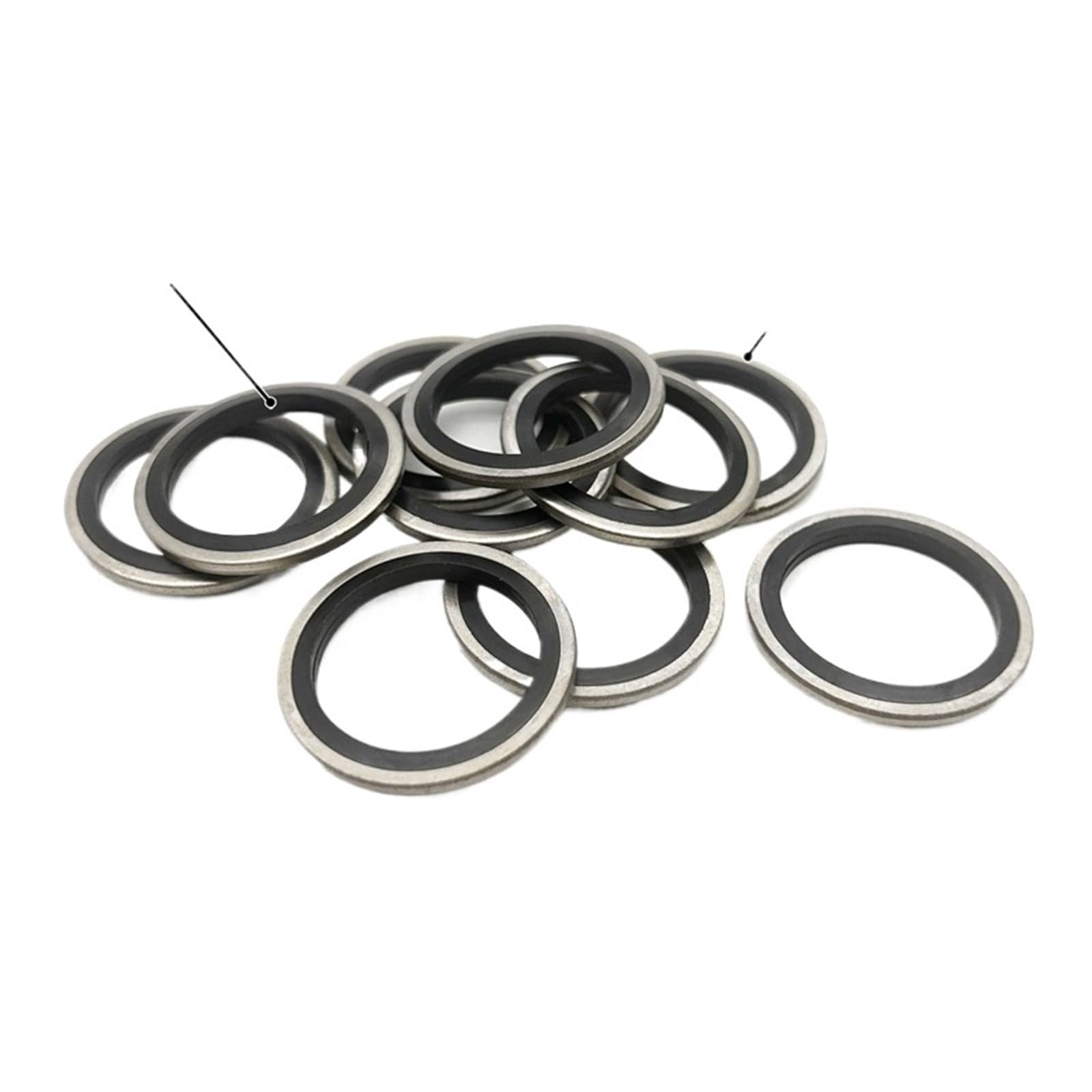 Arandelas Planas M5 M6 M8 M10 M12 M14 M16 M18~60 Junta de tapón arandela unida, anillo sellado combinado(316 red,M 8,10Pcs)