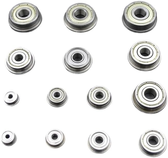 10pcs Flanged Bearings Bore 2mm 3mm 4mm 5mm 6mm 7mm 8mm 9mm 10mm F625 F605 F608 MF105 MF115 F695 ZZ Ball Bearing with Flange(5x10x4mm)