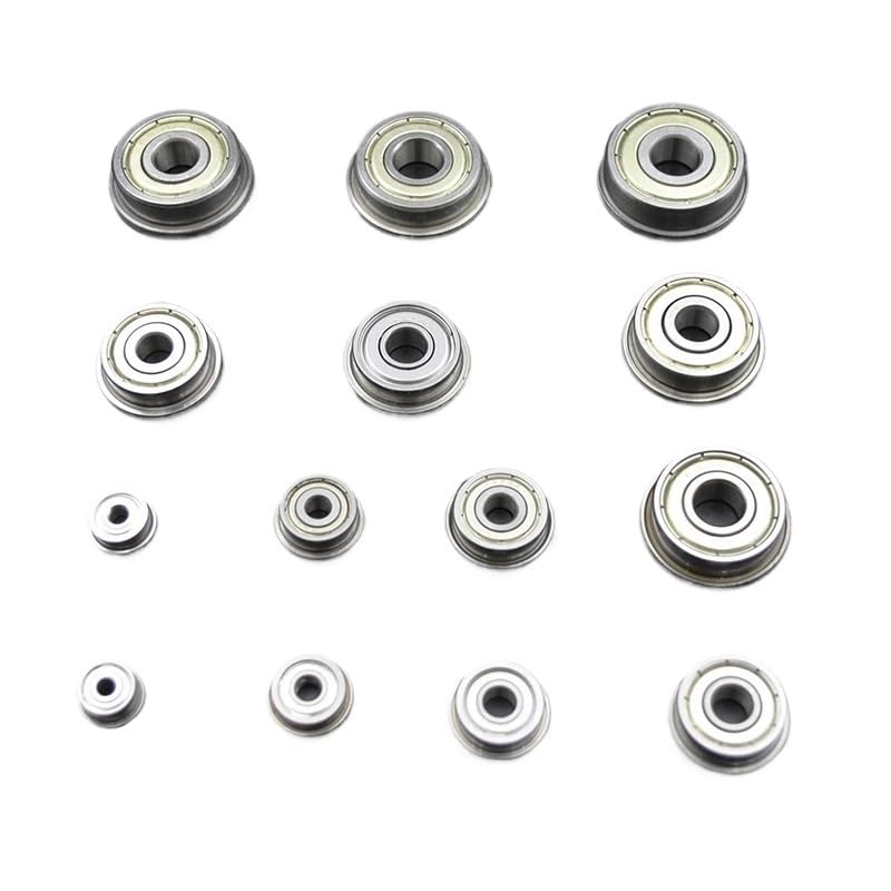 10pcs Flanged Bearings Bore 2mm 3mm 4mm 5mm 6mm 7mm 8mm 9mm 10mm F625 F605 F608 MF105 MF115 F695 ZZ Ball Bearing with Flange(10x19x5mm)