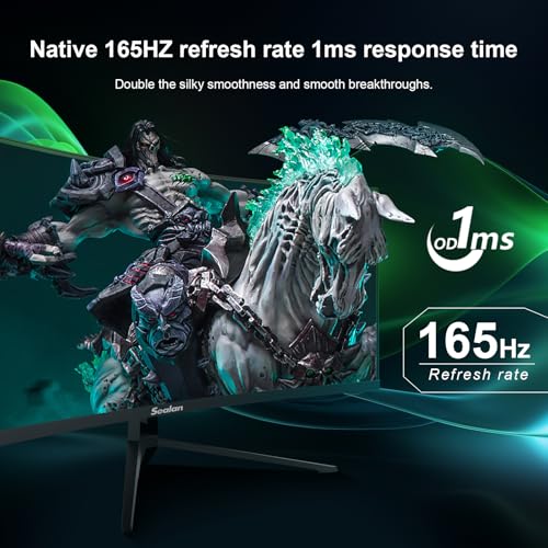 Image of Sealan 34 Inch Curved Gaming Monitor 165Hz,3440x1440 21:9 UWQHD, 1ms(MPRT),1500R, PIP /PBP, HDR, 127% sRGB,300nits, FreeSync, HDMI2.0(TMDS) x2,DP1.4 x2, Eye Care, VESA(100 * 100mm)