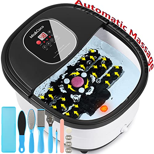 Masseur de pieds avec massage et chauffage automatiques, bain de pieds masseur électrique, bain de...