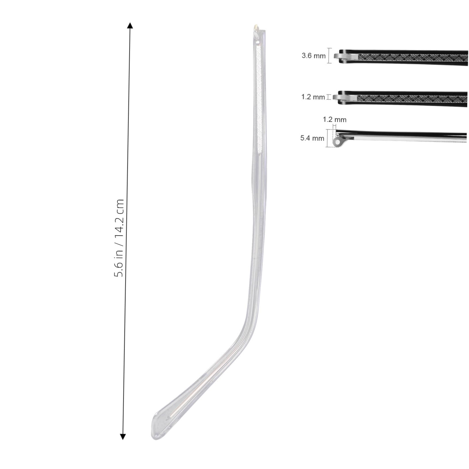 MUCKLILY 1 Pair Universal Glasses Replacement Temples Metal Arms for Eyewear White Glasses Parts Arms