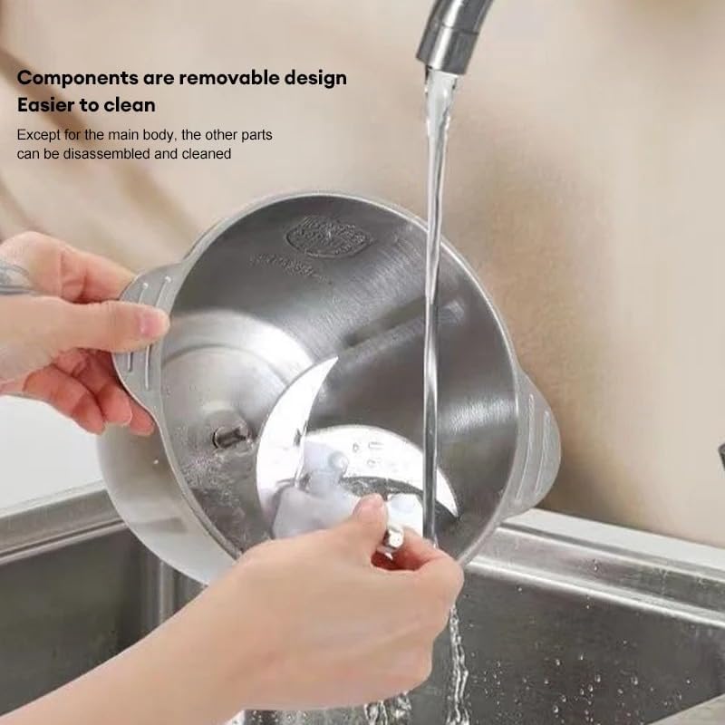 Miniatura 4 de Picadora eléctrica de carne de 5 L, procesador de alimentos multifuncional, máquina de procesamiento de alimentos fuerte de 500 W, modo de 5