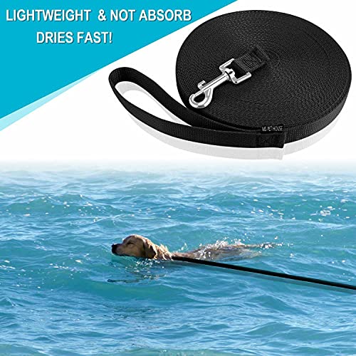 Image of Nylon Dog Training Lead Dog Leash Long Leash 100 Ft Long Leash for Dogs (1 inch Wide) (Black, 100 Feet)