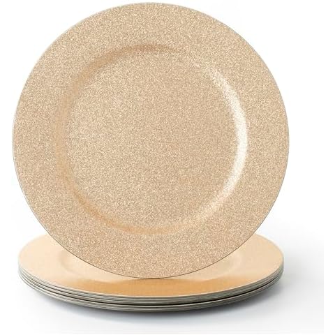 Rammento Glittered Gold Charger Plates Set Cover