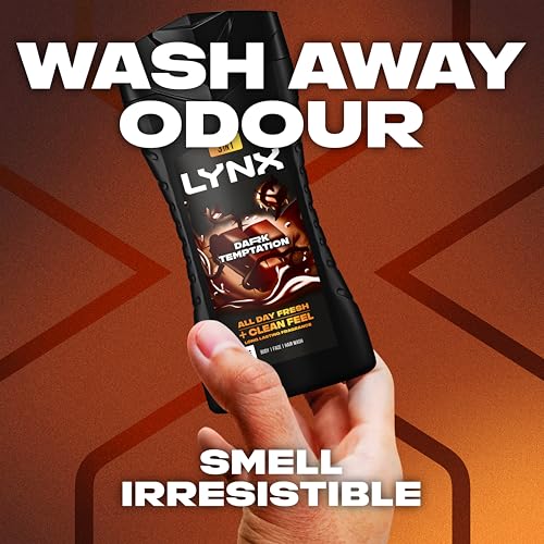 Lynx Dark Temptation Body Wash Body Cleanser shower gel with an intense scent of rich chocolate for an all day fresh & clean feel 6x 225 ml - Image 4