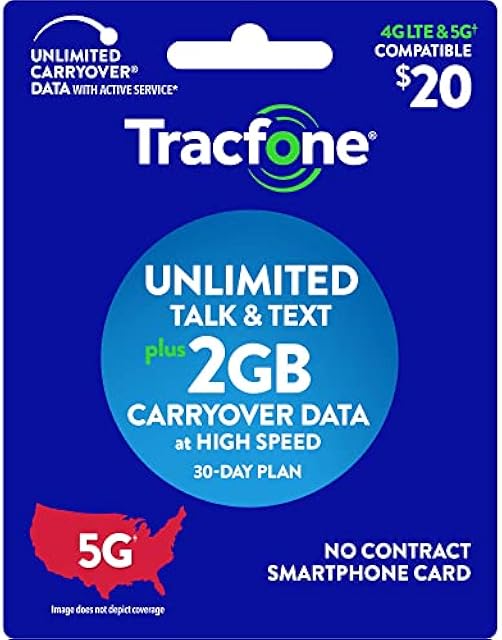 Tracfone $20 Unlimited Talk and Text, 2GB of Data / 30 Days (Smartphone Only)
