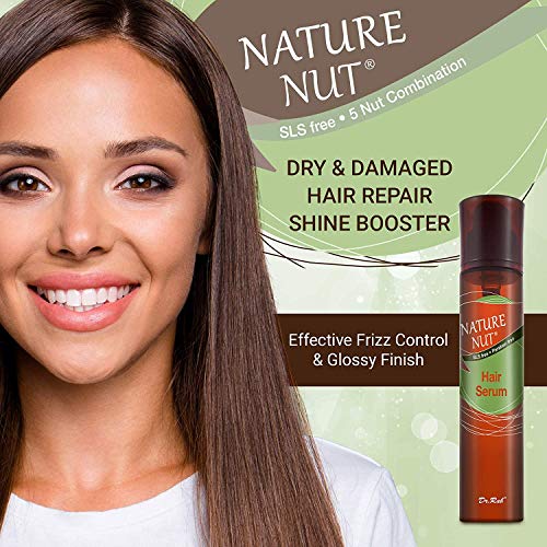 Nature Nut Hair Serum Moisturizer For Frizzy Hair - Anti Frizz Hair Gloss Serum Split End Repair Treatment For Dry Damaged Hair With 5 Nut Hydration Formula #TOP3
