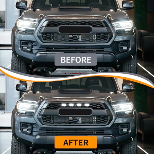 DREAMOTOR 4PCS luces LED para parrilla de auto universal miniatura 4