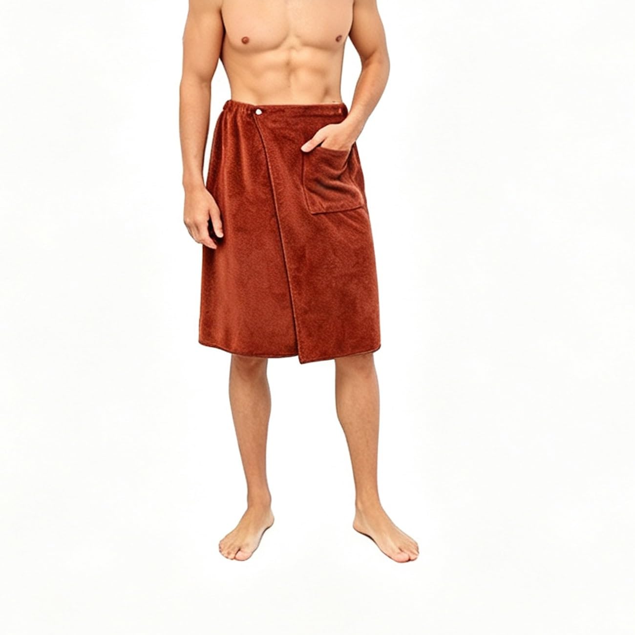 Toalla de sauna para hombre en color marrón, ideal para relajarse con total comodidad