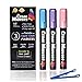 Cedar Markers Liquid Chalk Markers. 3 Metallic Chalk Markers for Blackboards, Chalk Pens Chalkboard Markers, Window Markers for Window Paint. Use on Non-Porous Menu Board, Blackboard. (3 Metallic)