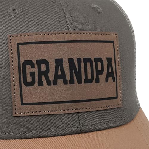 Image of Fathers Day Dad Papa Gifts from Daughter Son Wife, Unique Men's Hat for Dad Grandpa Husband, Leather Pattern Baseball Cap