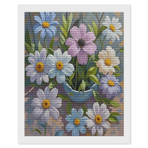 Kit diamant fleurs peinture strass loisir créatif anti-stress pour débutant