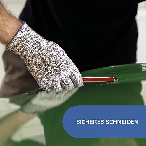 Foto von JUNGFLEISCH Schnittschutzhandschuhe - Zertifiziert nach PSA Kategorie 2; EN 420 und EN 388 - Schnittfeste Küchenhandschuhe mit PU-Beschichtung für Kinder, Damen, Herren - 1 Paar Größe 11