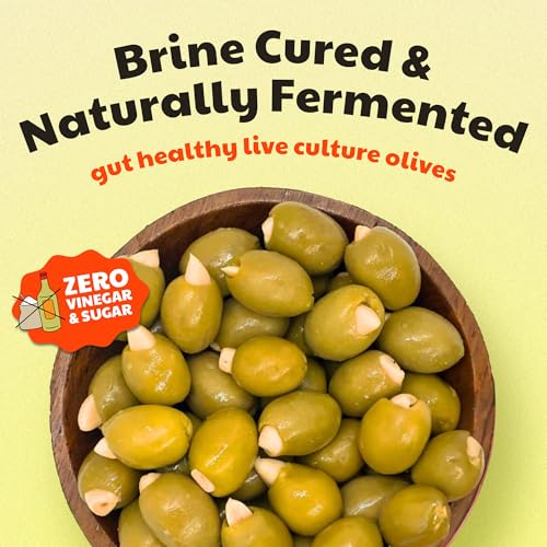 Olive My Pickle Garlic Stuffed Olives - 48 oz | 3 Pack Cocktail Olives Bundle of Garlic Stuffed Green Olives for Gut Health | Perfect Snack Olives Stuffed for Paleo, Keto & More - 16oz per bag - Thumbnail 3