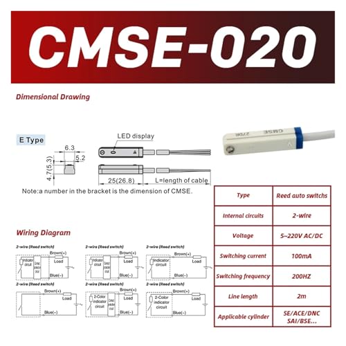Interruptor magnético CS1-G para cilindro neumático pack de 10 unidades 2