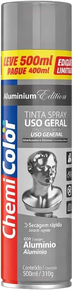 Tinta Spray Uso Geral Chemicolor Alumínio Edição Limitada Extra Seca Rápido (1)