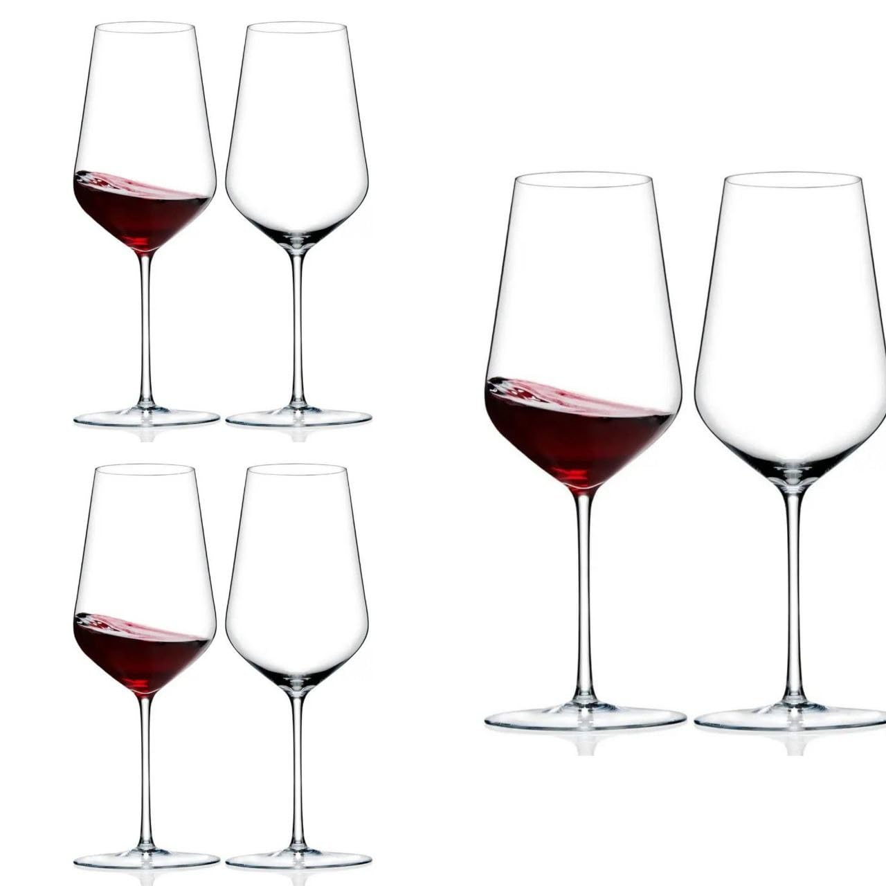 Elegant Red & White Wine Glasses - Set of 2 -3