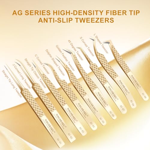 NAGARAKU Pinzas de Fibra Separadora Pestañas Precision Aislar Pinzas Depilar Profesional Inoxidable Agarre Antideslizante Aislamiento Multifunción Fiber Tweezer para Pestañas y Uñas (Dolphin AG-05) - imagen 7