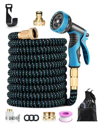 Tuyau Arrosage Extensible 30m avec Pistolet 10 Fonctions, Tuyau d’Arrosage Extensible en TPE, Tuyaux d'Arrosage Anti-Torsion pour Arrosage Jardin, Léger