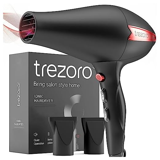 Professional Ionic Salon Hair Dryer, Powerful 2200 watt Ceramic Tourmaline Blow Dryer, Pro Ion quiet Hairdryer with 2 Concentrator Nozzle Attachments - Best Soft Touch Body/Black& Rose Gold
