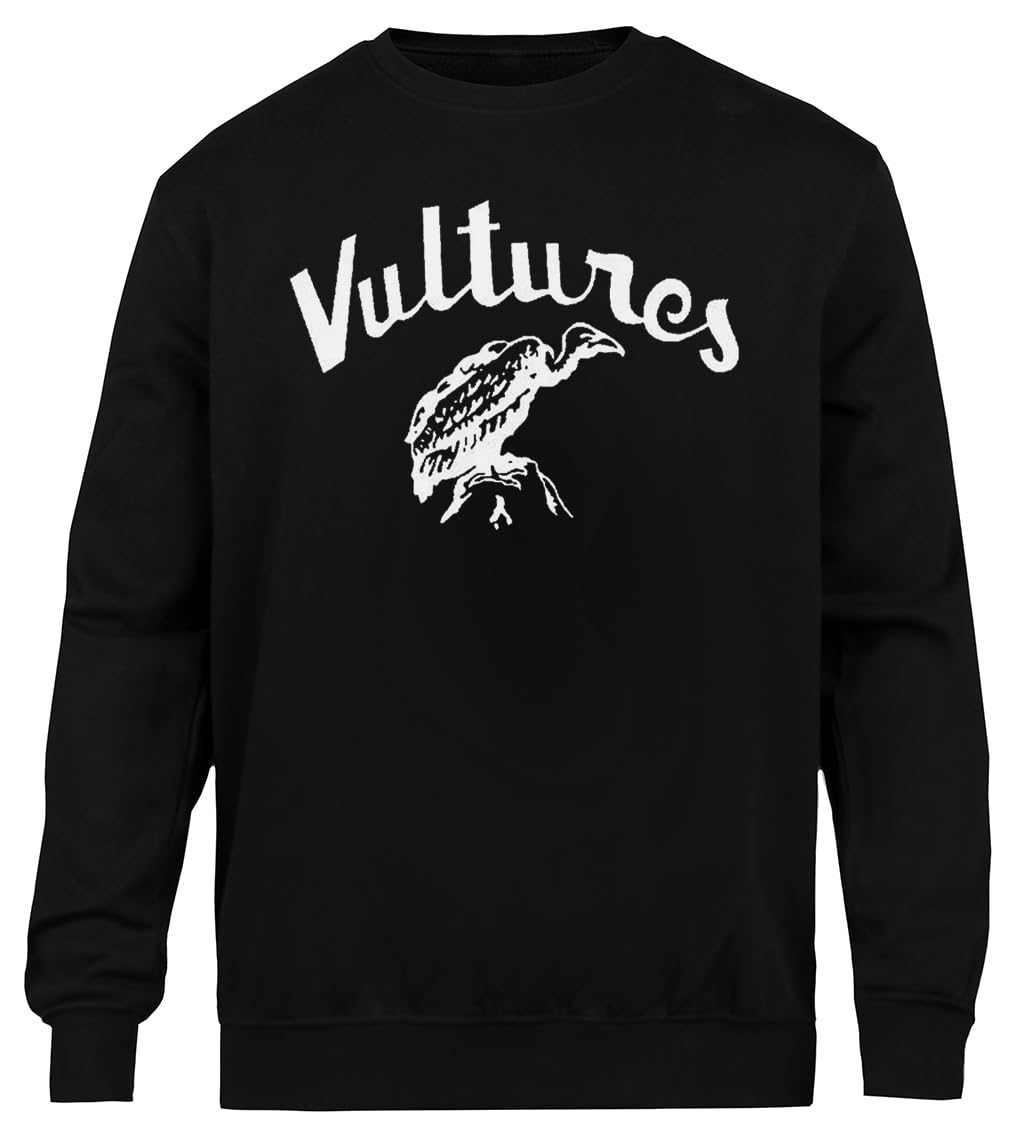 As Worn Vultures Felpa Nera Unisex Girocollo Eco-Friendly