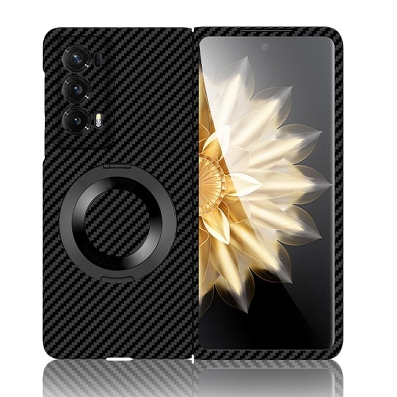 Coque de protection Honor Magic V2 antichoc béquille noire en carbone