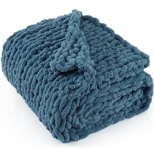 LONG CREATE Chunky Knit Throw Blanket 50'X 60',...