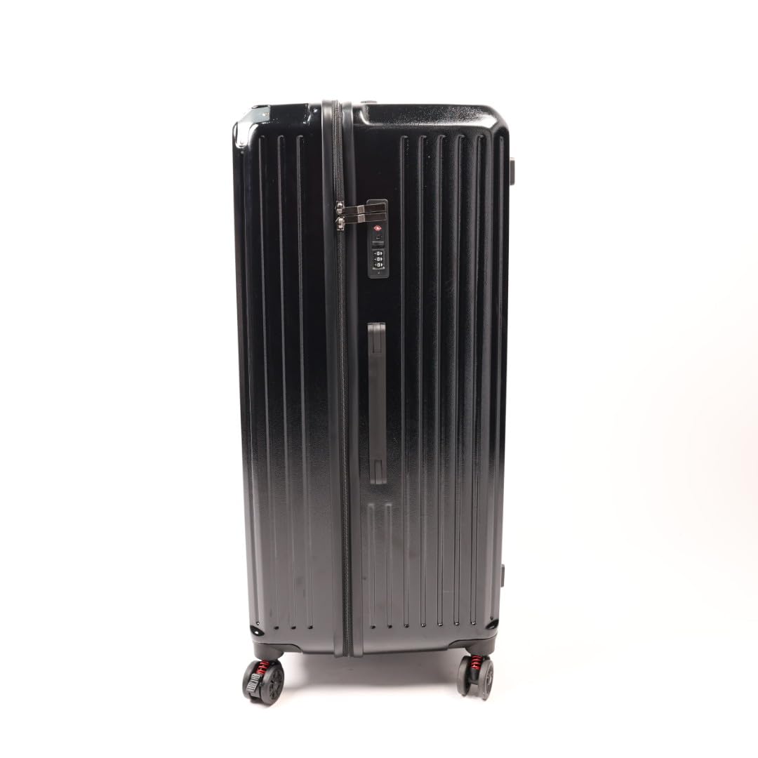 Valigia grande da 76,2 cm, guscio rigido in ABS nero, 5 ruote girevoli 360, serrature TSA, protezioni angolari in alluminio
