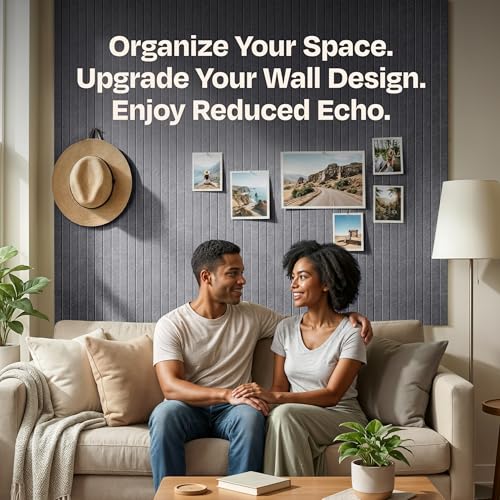 Image of X-Large Cork Board Alternative 12-Pack Felt Bulletin Board Thick and Decorative Pin Board for Home Office Walls 47.24 x 35.43 Inches with 72 Adhesive Tabs - [Pebble Gray]