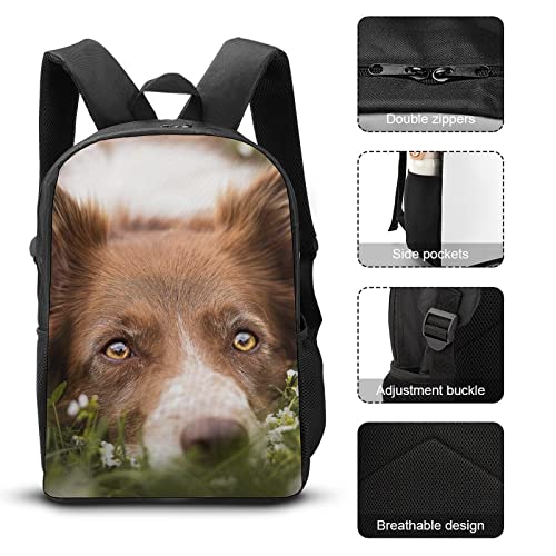 Mochila impresa en 3D escolar con borde resistente de 17" 7