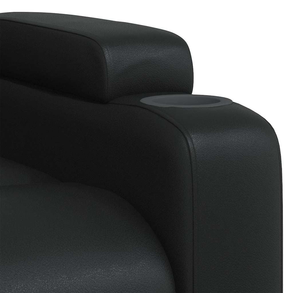 Relaxsessel mit Liegefunktion Kunstleder Schwarz Fernsehsessel