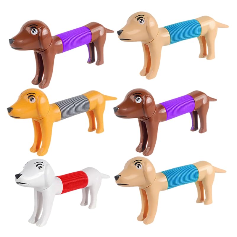 CORHAD 6pcs Stress Relieving Dog Toy Stretch Toys for Tube Toys Pop Tube Animal Tube Dog Toy Animal Pop Tube Toy Cartoon Stretch Pop Tube Funny Stretch Plaything