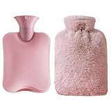 CHAOTEMAI Borsa Dell'acqua Calda avec Housse en Peluche Boule Acqua Calda microonde 2000ML...