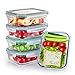 [5-Pack,36 OZ]Large Glass Meal Prep Containers - Glass Storage Containers with lids - Glass Lunch Box Airtight BPA free FDA Approval Leakproof Bento Box (1 Compartment)