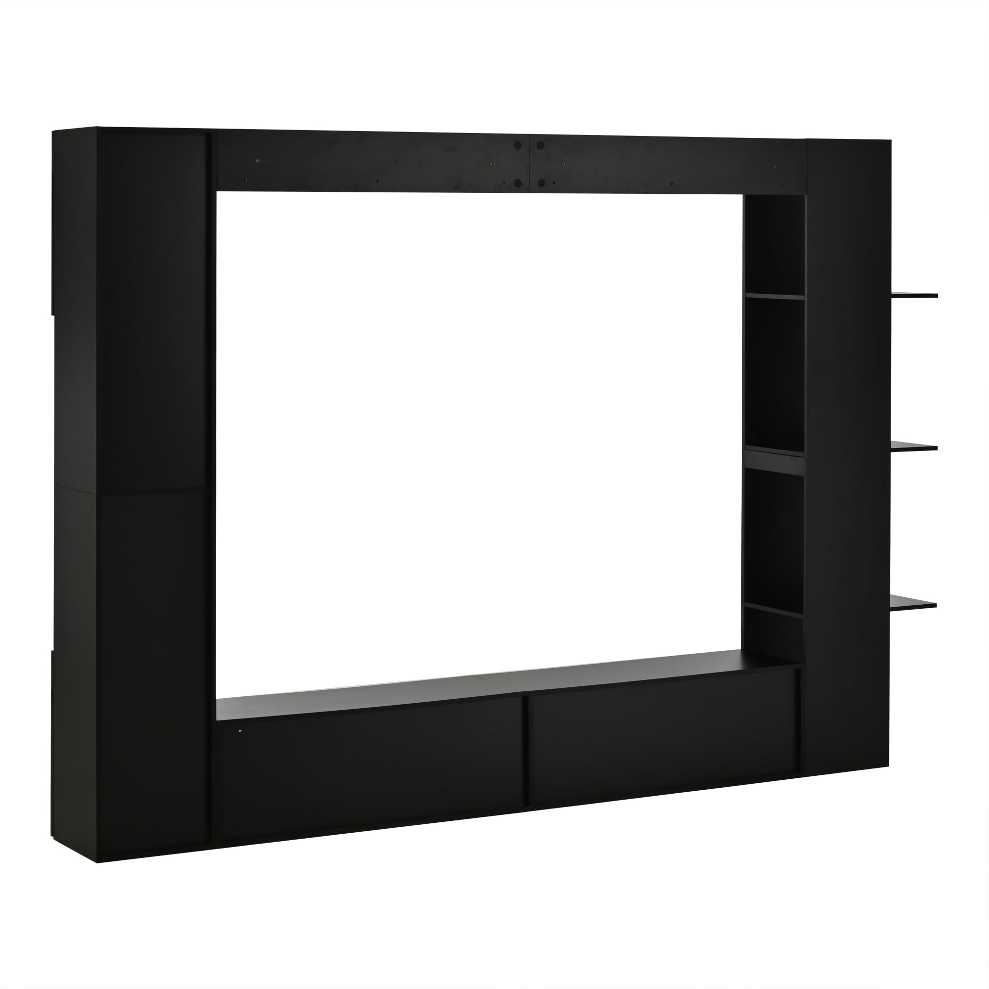 Parete per soggiorno, vetrina, porta intercambiabile, set da 4 pezzi, parete compatta con molto spazio di archiviazione, armadietto TV, vetrina, armadietto di immagazzinaggio, appositamente