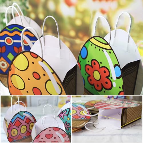 4 Stück Ostertüten,Ostertüten Zum Befüllen,Ostern Geschenktüten mit Papiertüten,Osterbeutel Papier Osternester,für Geschenkbeutel Candy,Osterverpackungen vier Farben
