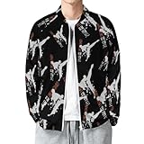 Taekwondo Classic Jacket for Men Full Zip Coat Casual Sweatshirt Top Golf Work with Pockets L