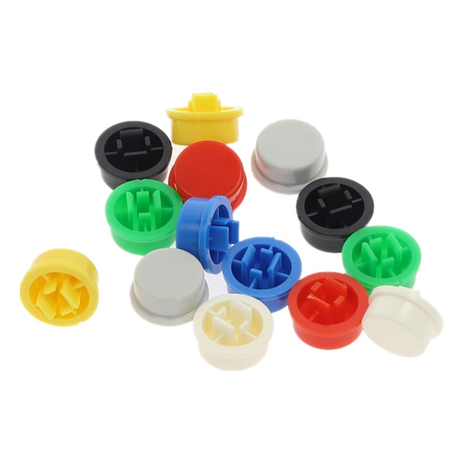 POWTAXBJGD 50pcs Round Tactile Button Caps Kits 9.58 * 5.1mm for 12 * 12 * 7.3mm Tact Switch(2)