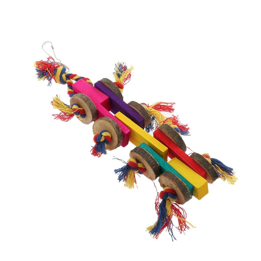 1 Pc Cage Hanging Decor Toys Wood Blocks Chewing Toy for Macaw Cockatoo etc|Pet Supplies | Bird Supplies | Toys-image-45