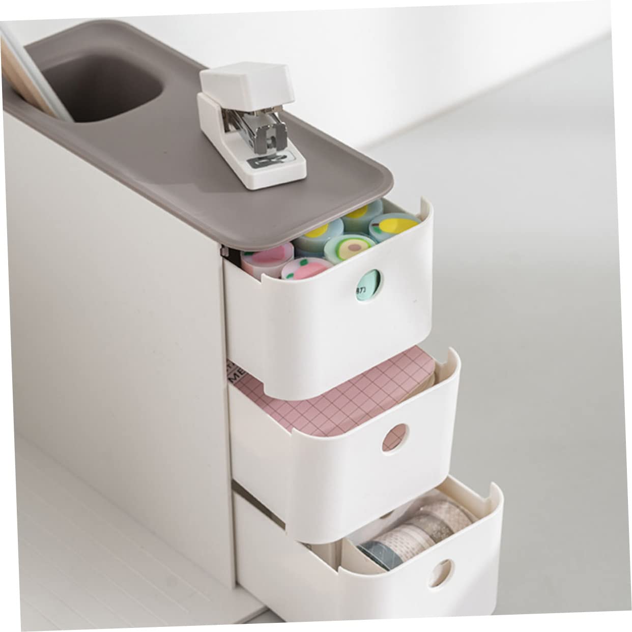 DOITOOL Caja de Almacenamiento de Escritorio para Oficina Organizador de Papelería para Organizar Escritorios de Trabajo o Estudio